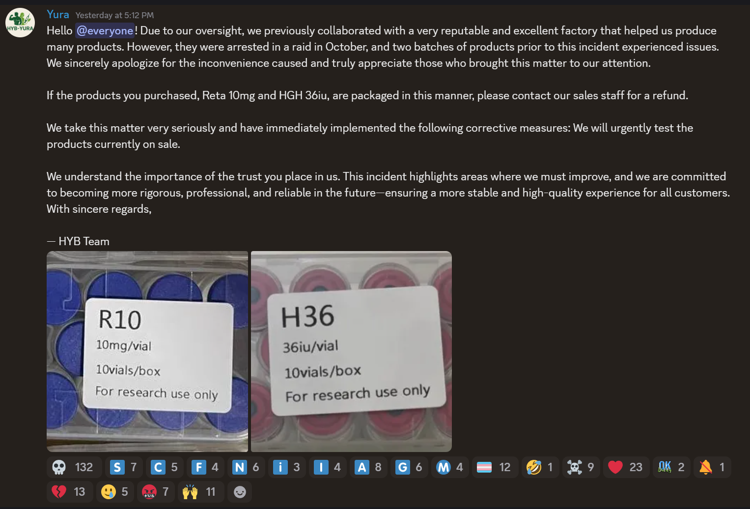 HYB's 10mg Retatrutide Disaster: When Your Telegram Plug Sells You a  Mystery Peptide | Peptide Critic